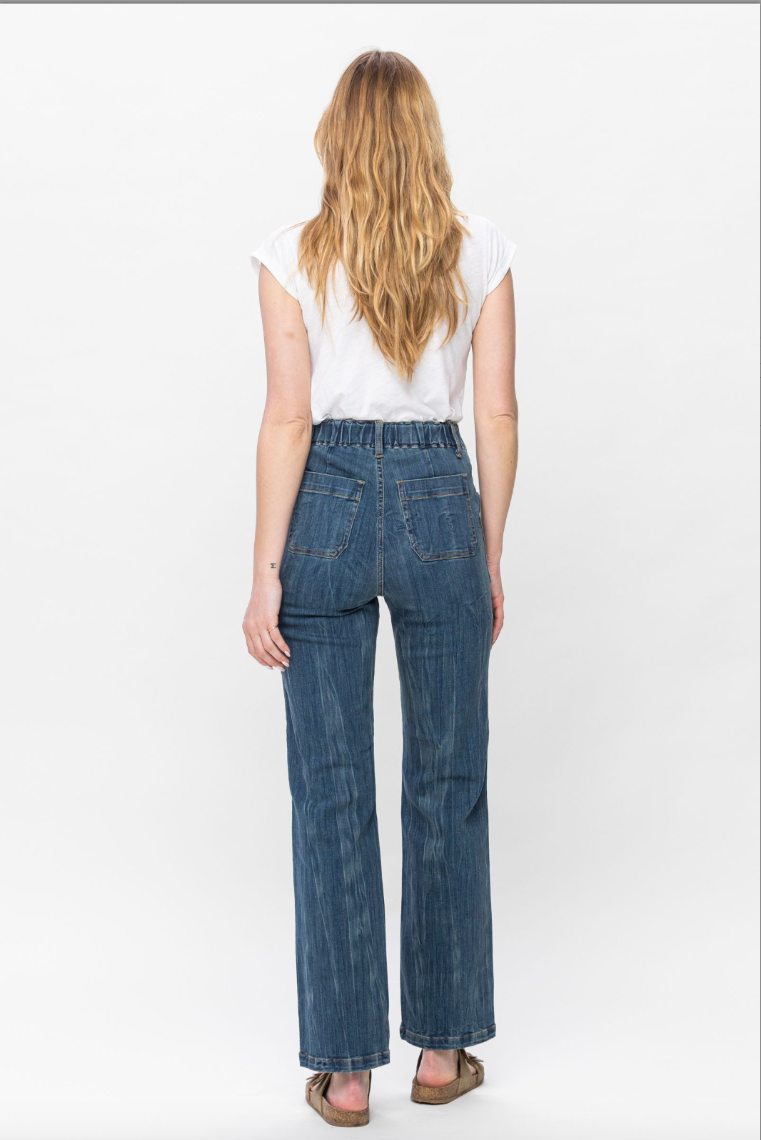 Judy Blue Elastic Waist Vintage Straight Jeans