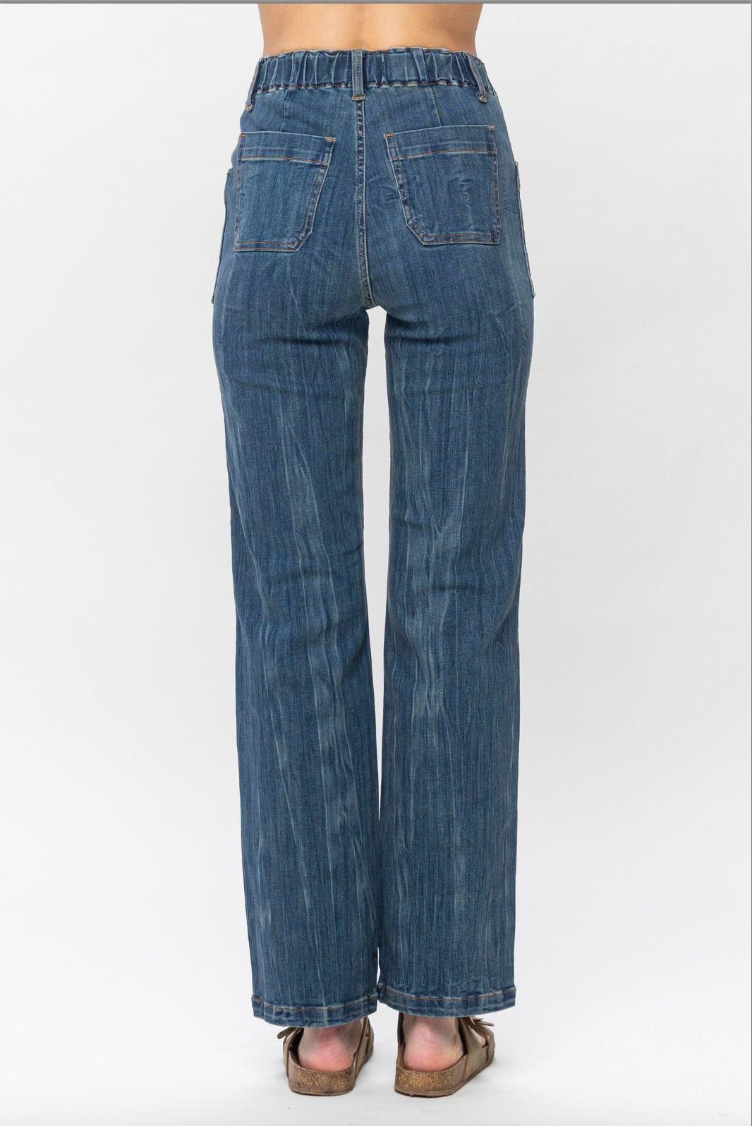 Judy Blue Elastic Waist Vintage Straight Jeans