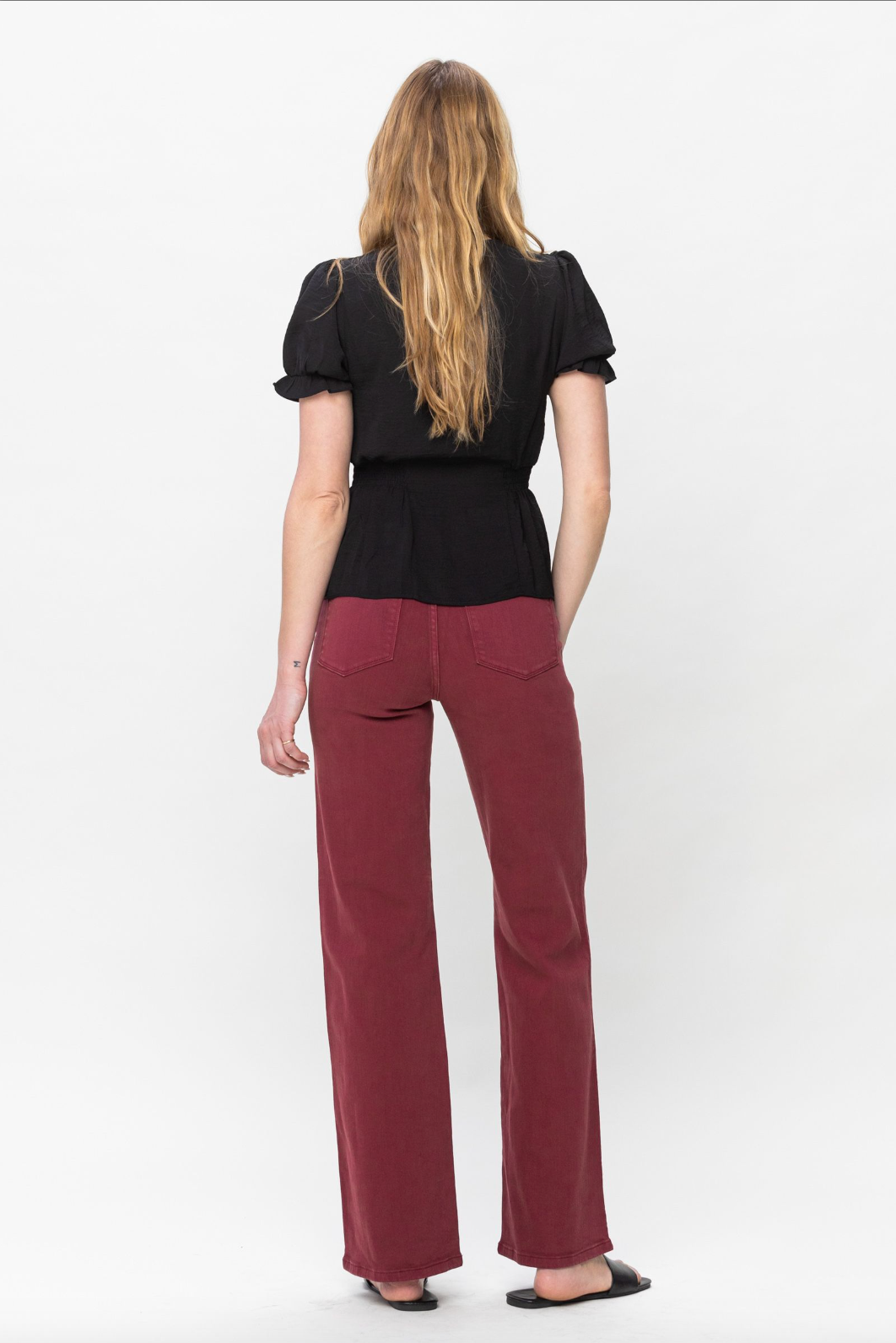 Judy Blue Front Seam Burgundy Jeans