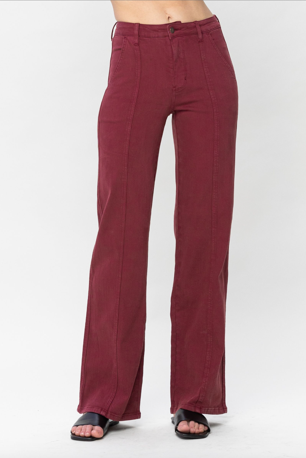 Judy Blue Front Seam Burgundy Jeans