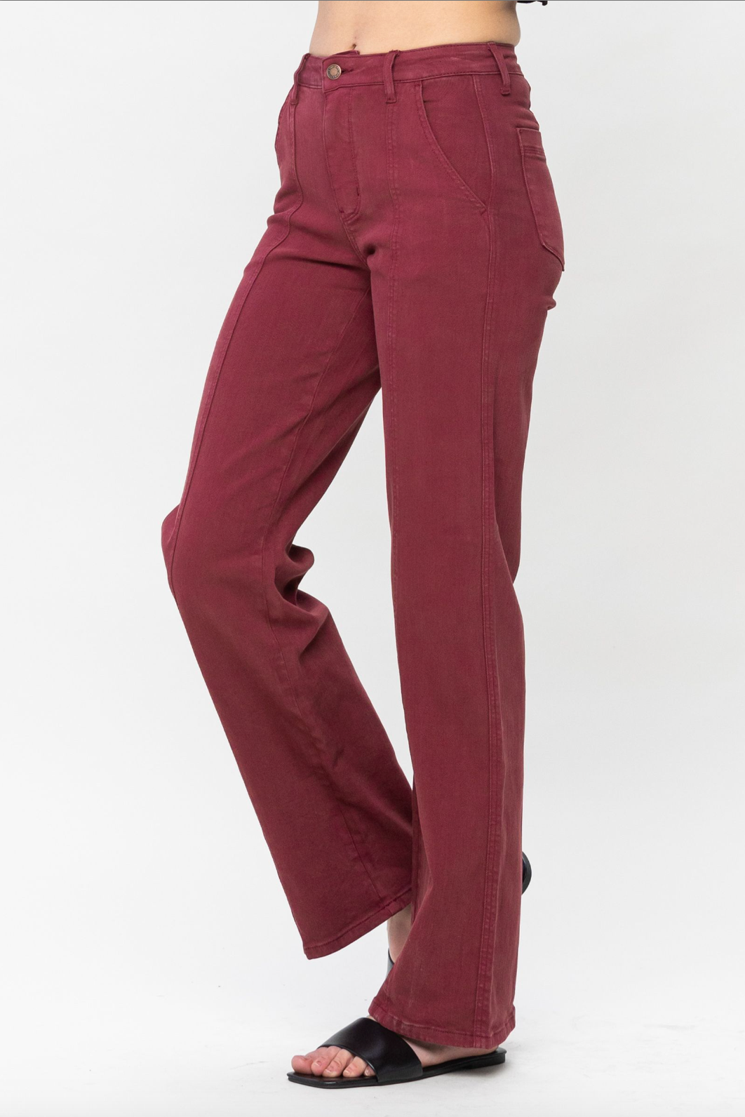 Judy Blue Front Seam Burgundy Jeans