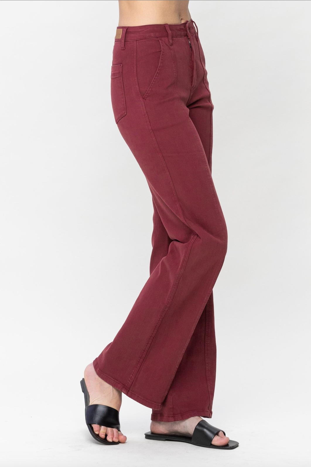 Judy Blue Front Seam Burgundy Jeans
