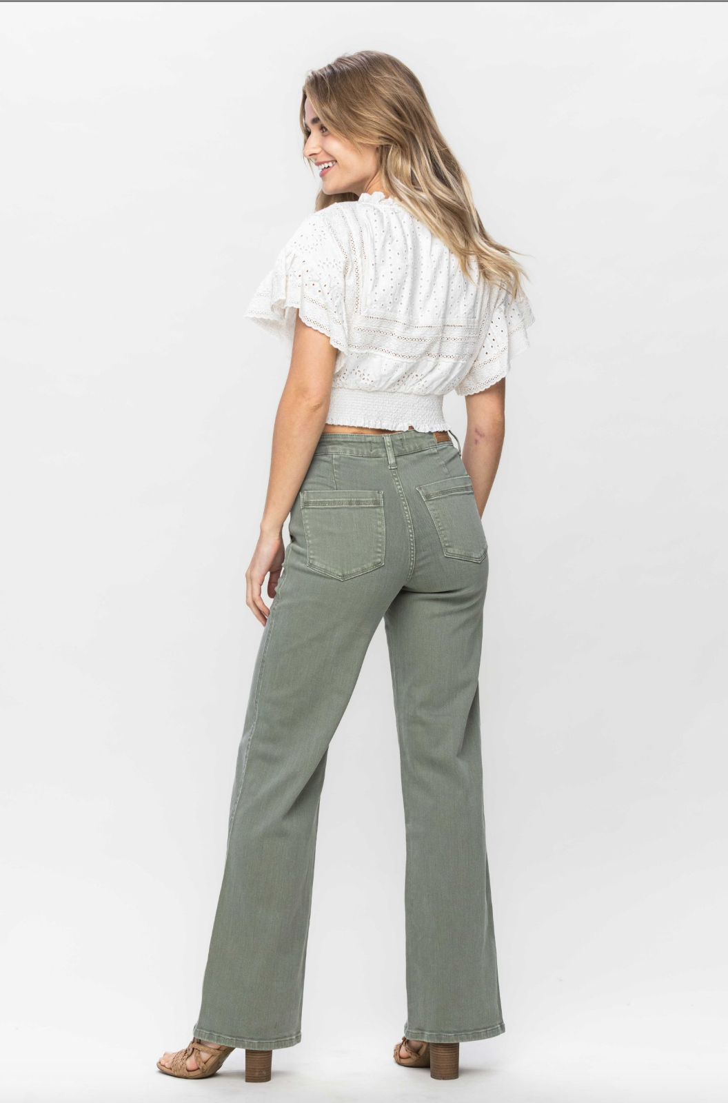 Judy Blue Front Seam Straight Fit Jeans - Sage
