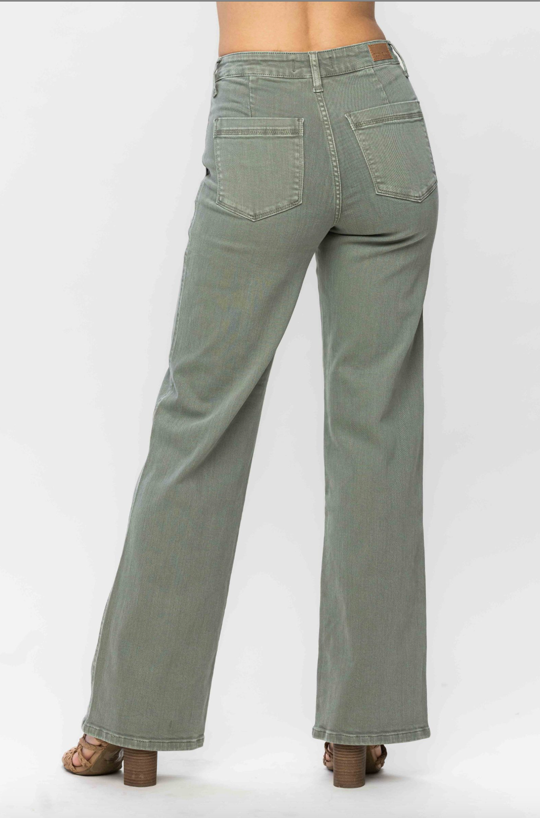 Judy Blue Front Seam Straight Fit Jeans - Sage