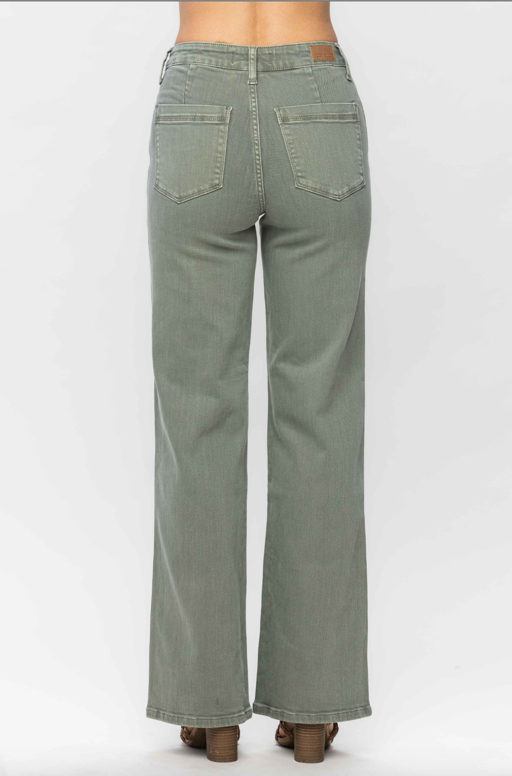 Judy Blue Front Seam Straight Fit Jeans - Sage