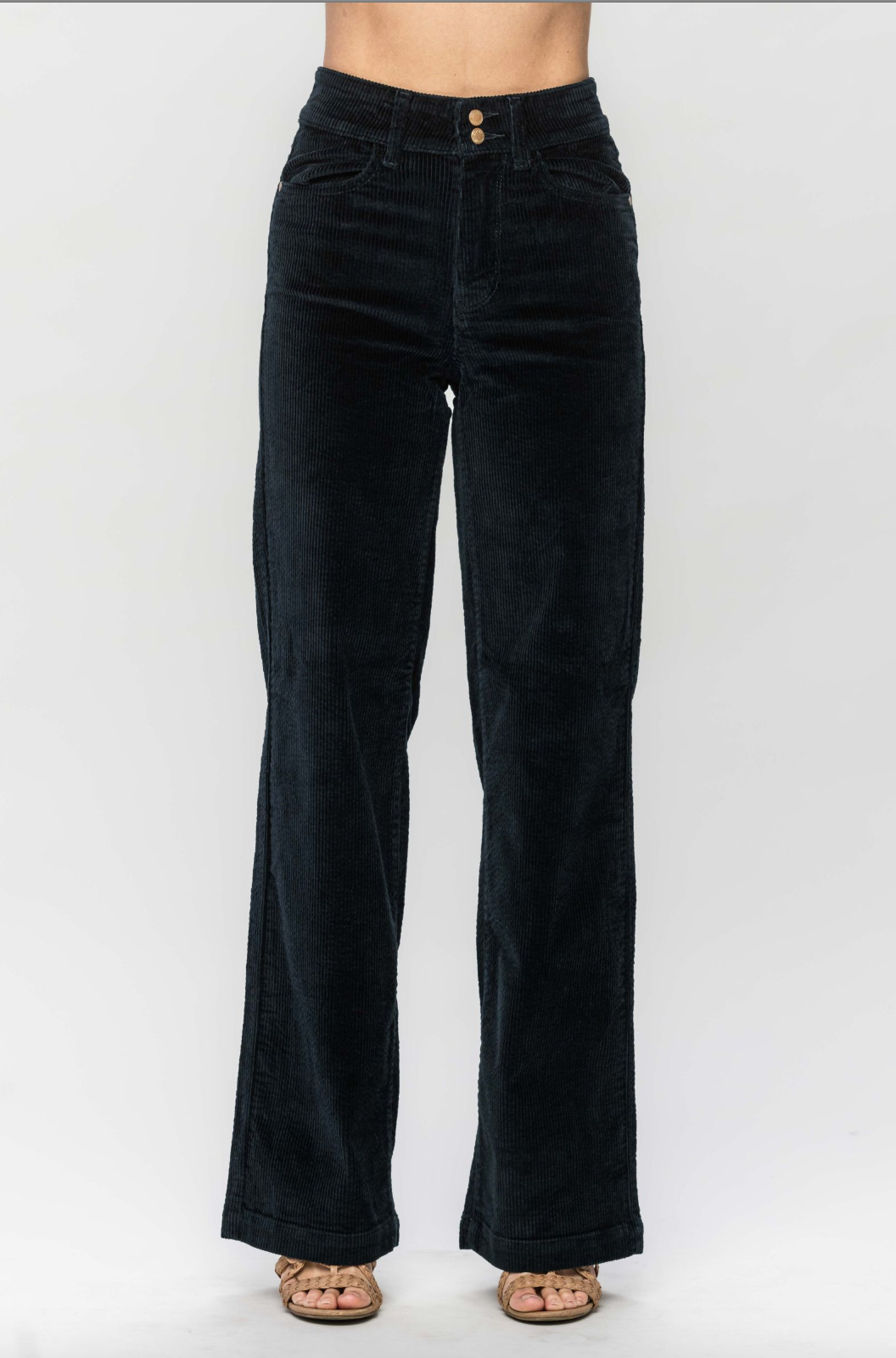 Judy Blue Wide Leg Corduroy Trouser - Emerald