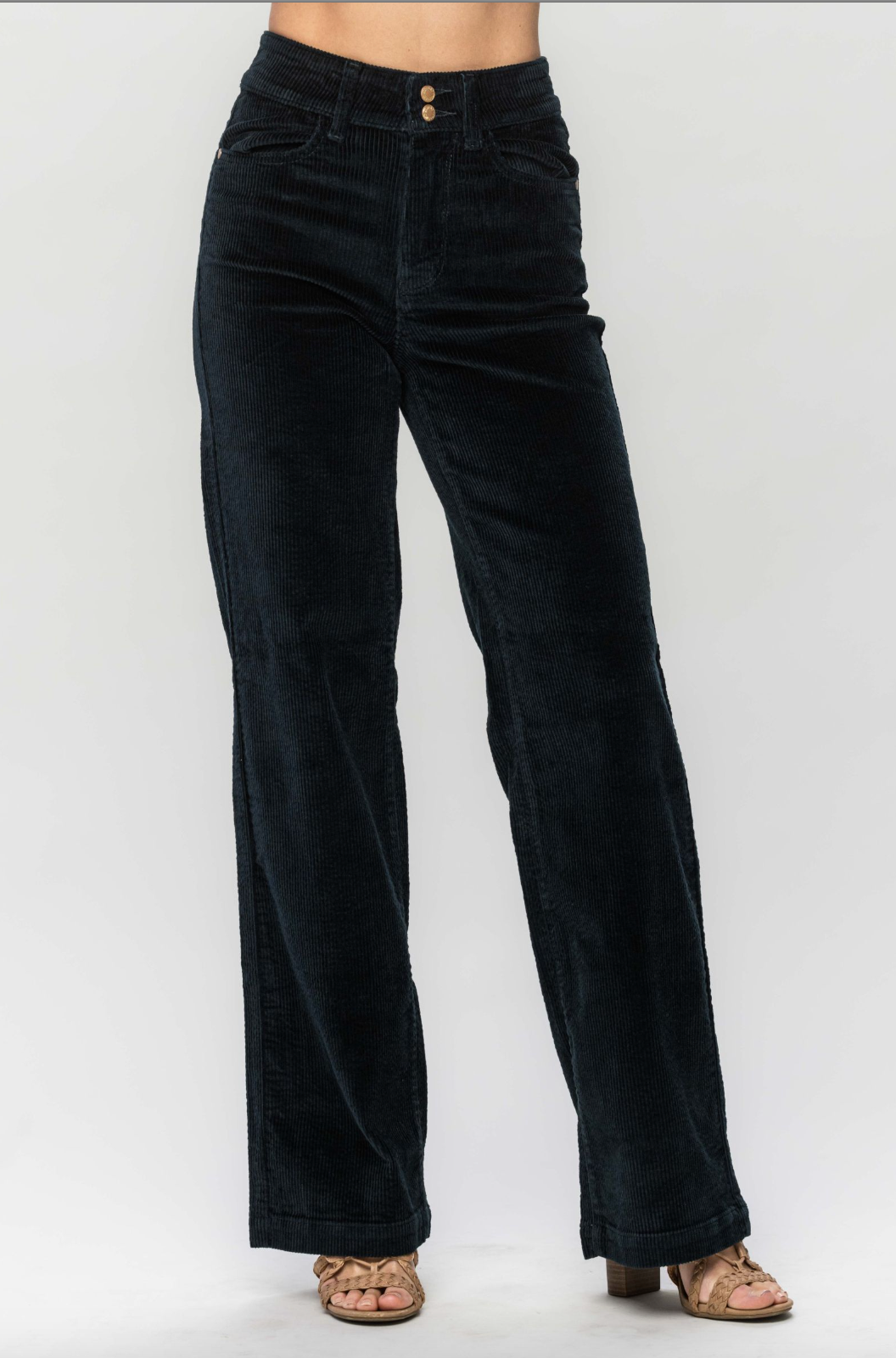 Judy Blue Wide Leg Corduroy Trouser - Emerald