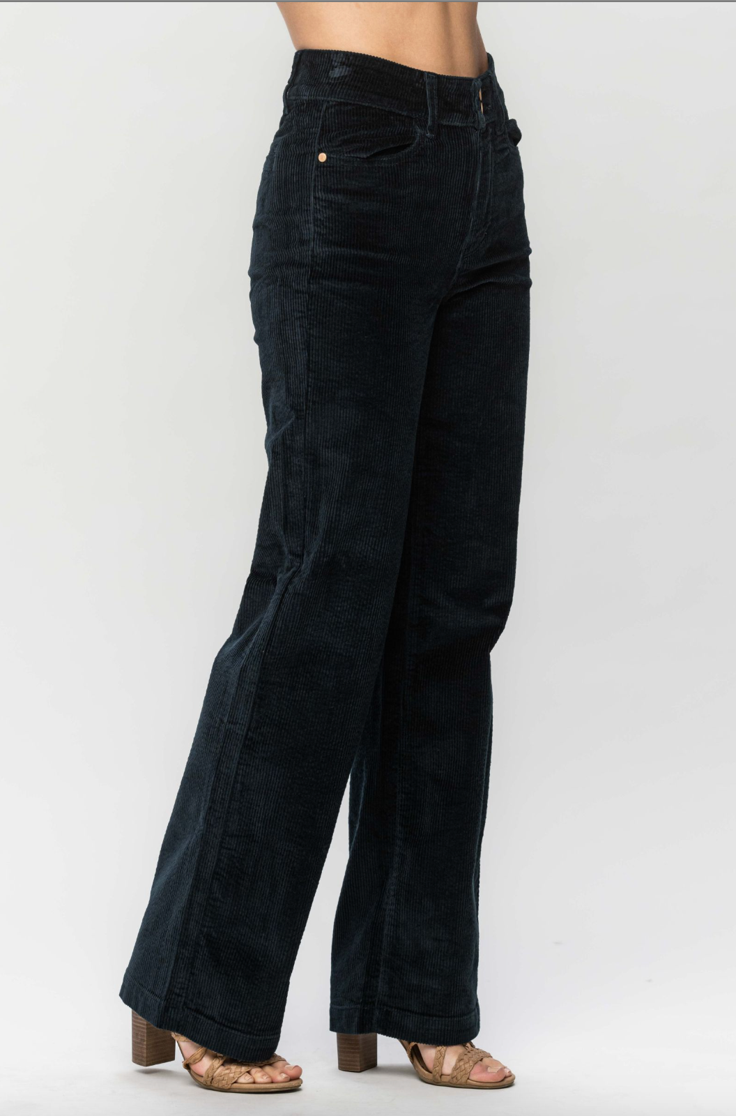 Judy Blue Wide Leg Corduroy Trouser - Emerald