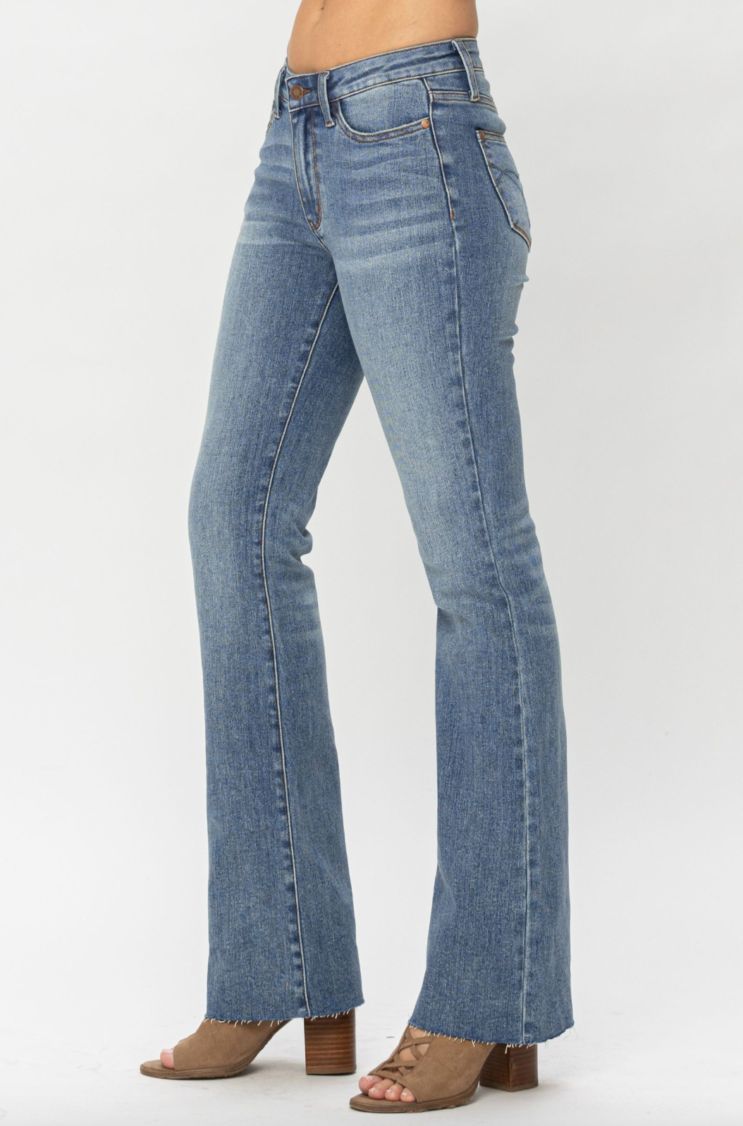 Judy Blue Raw Hem Bootcut Jeans