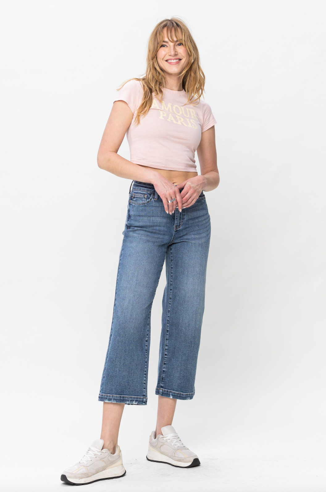 Judy Blue Vintage Wash Wide Leg Crops