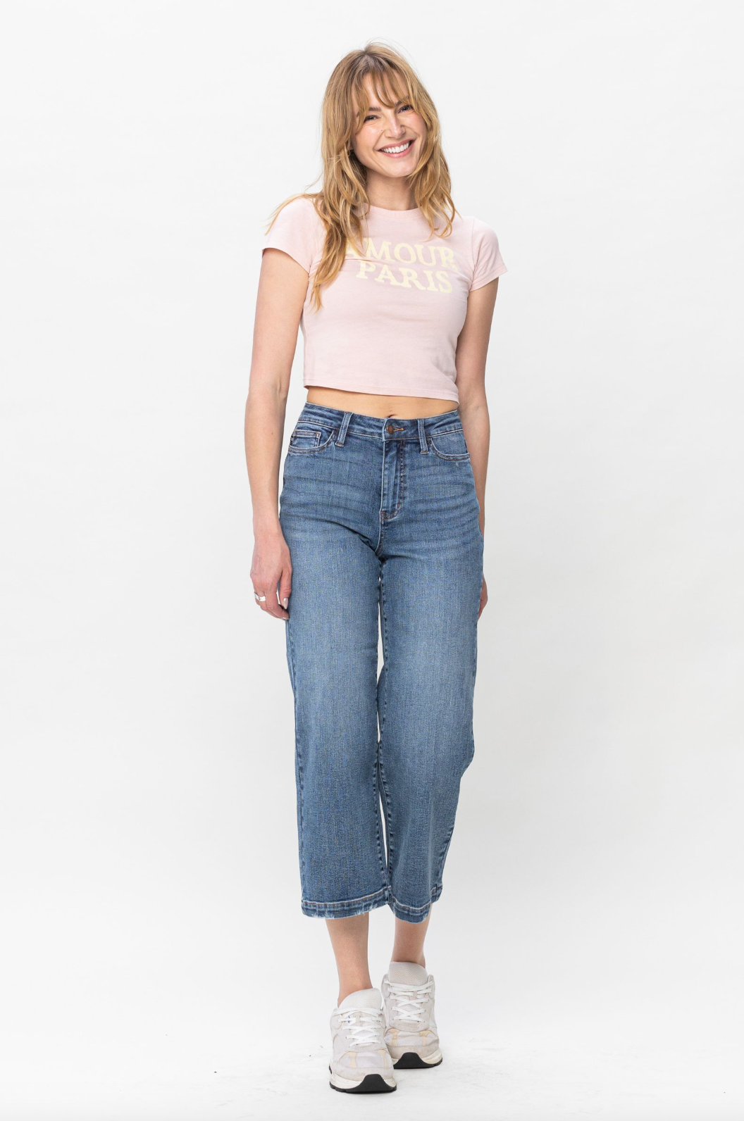 Judy Blue Vintage Wash Wide Leg Crops