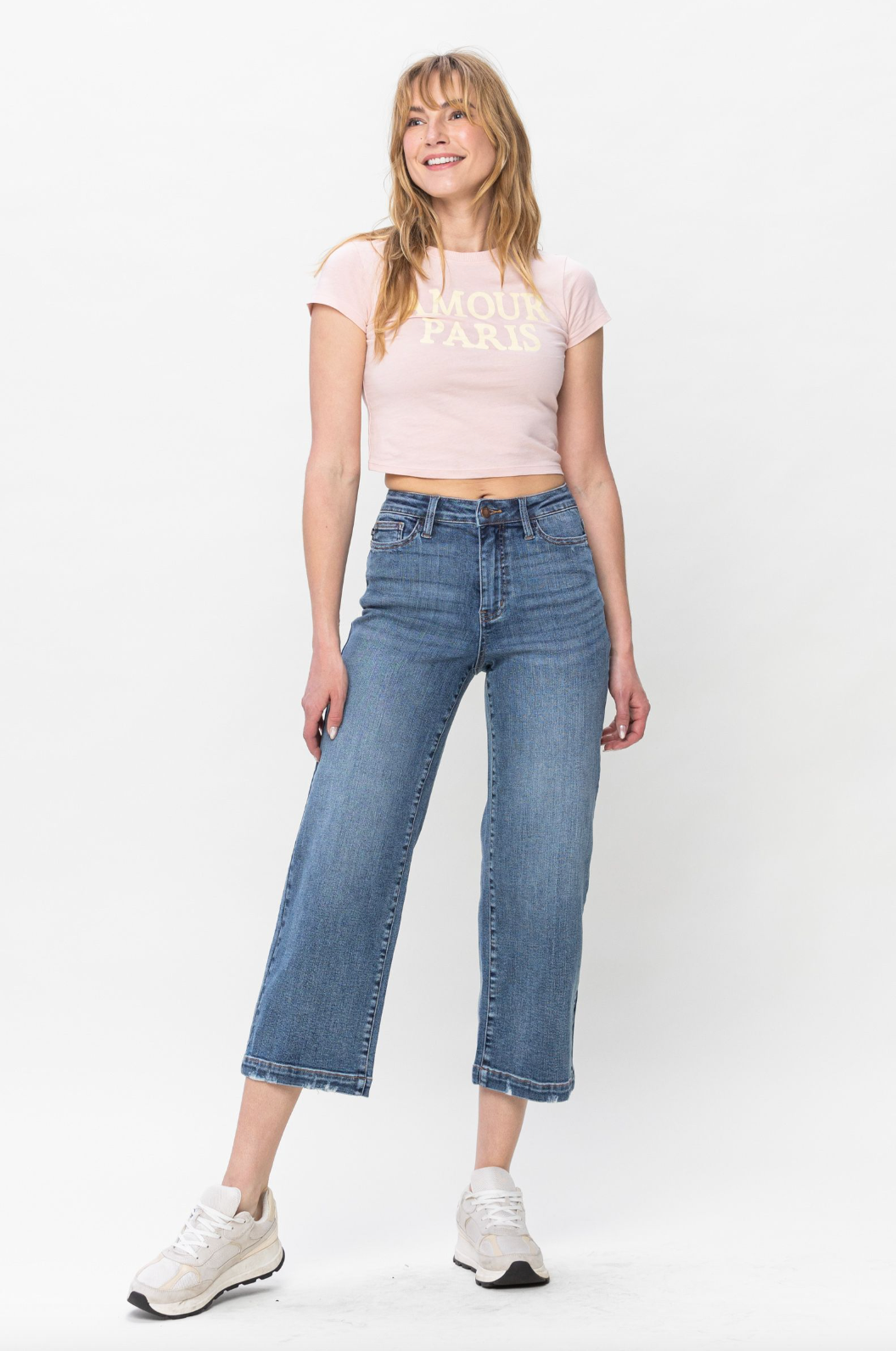 Judy Blue Vintage Wash Wide Leg Crops