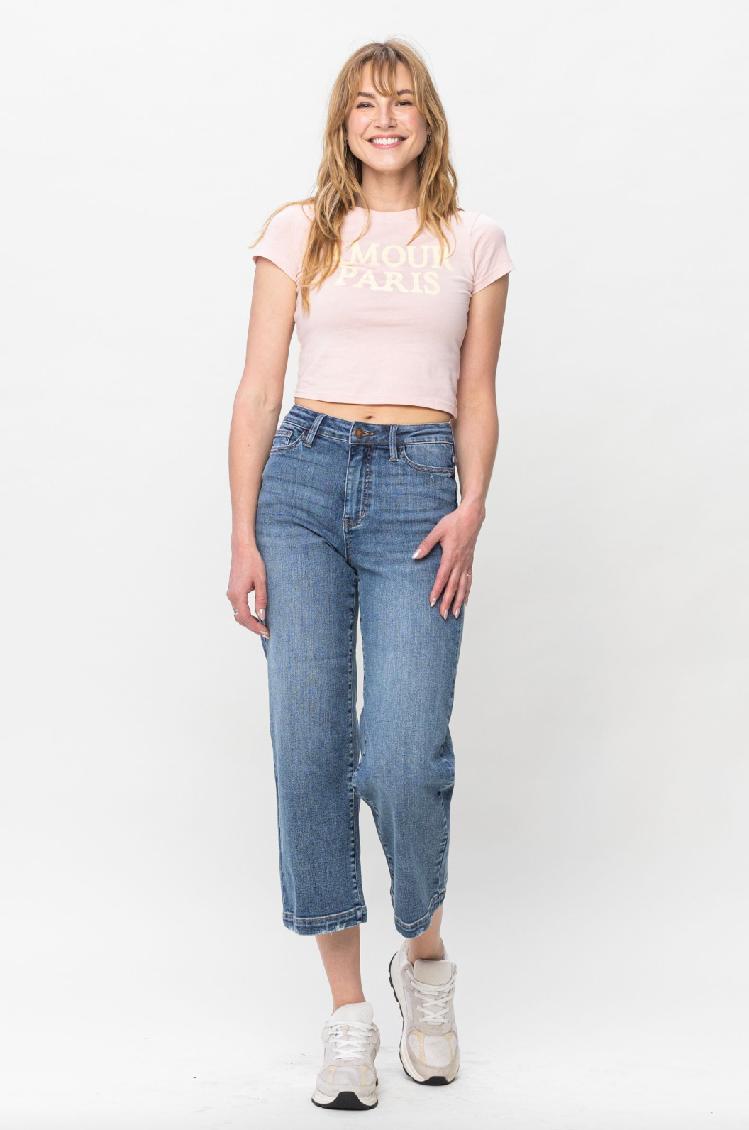 Judy Blue Vintage Wash Wide Leg Crops