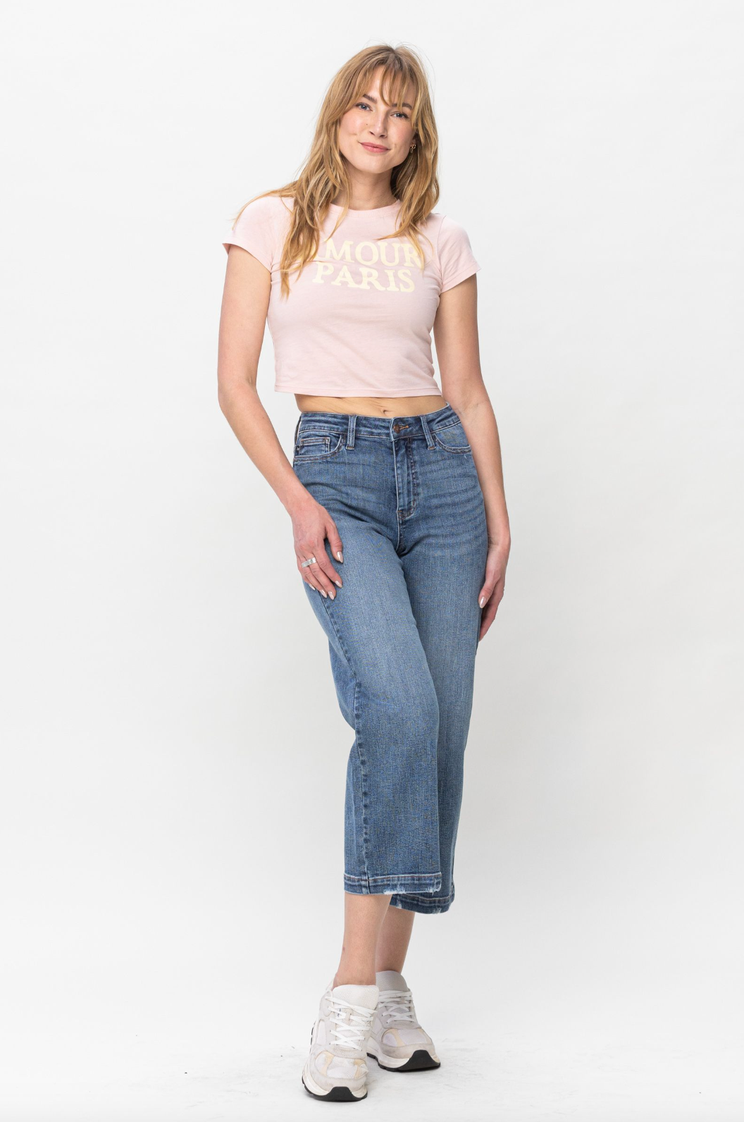 Judy Blue Vintage Wash Wide Leg Crops