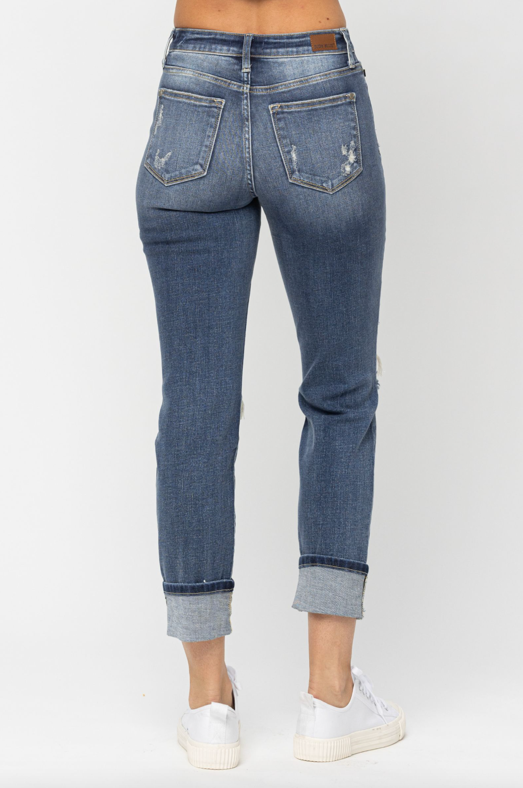 Judy Blue Cuffed Destroyed Boyfriend Jeans