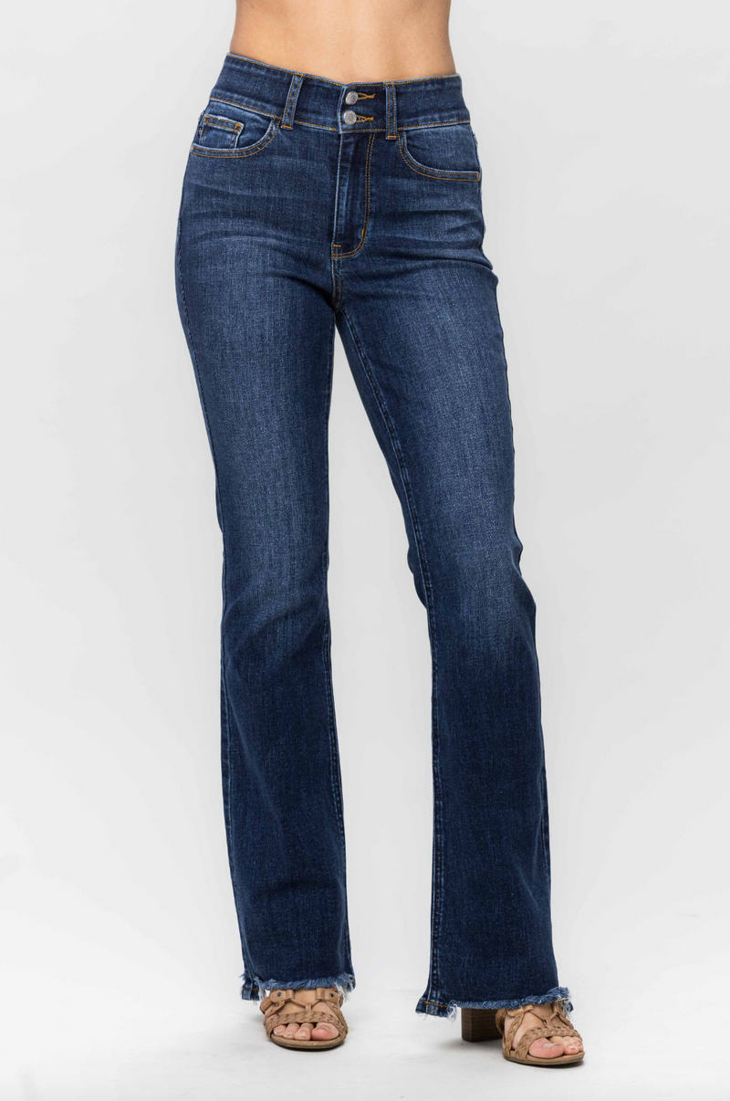 Judy Blue Mid-Rise & Fray Hem Bootcut Jeans
