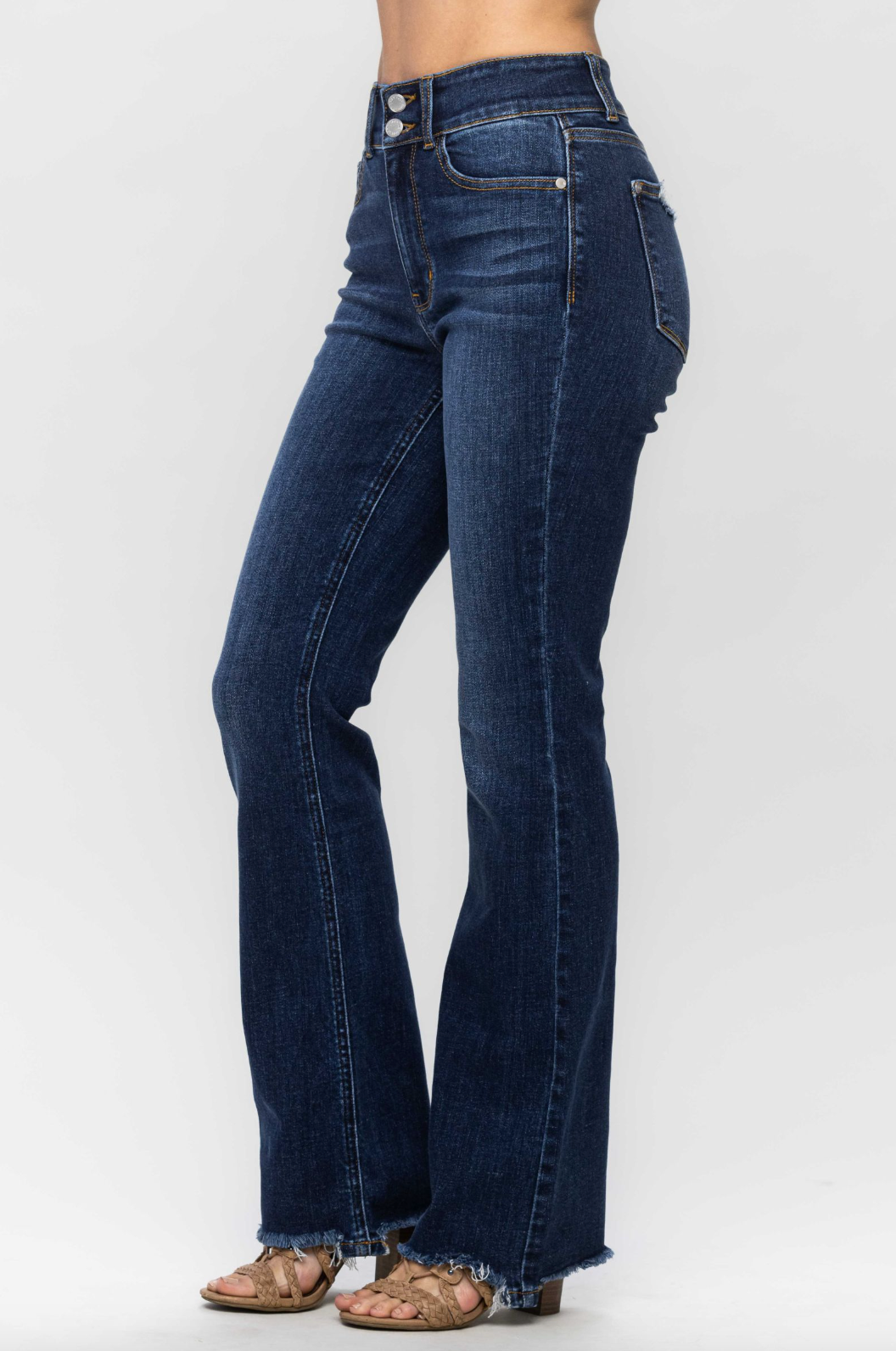 Judy Blue Vintage Frayed Hem Bootcut Jeans