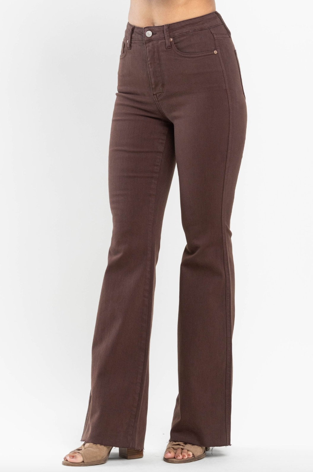 Judy Blue Tummy Control Flare Jeans - Espresso