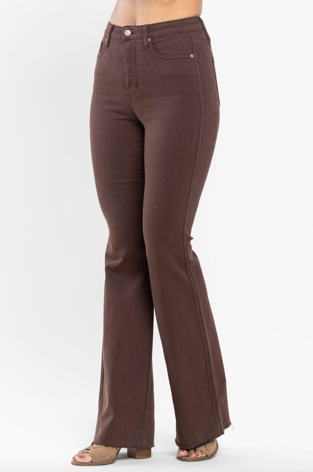 Judy Blue Tummy Control Flare Jeans - Espresso