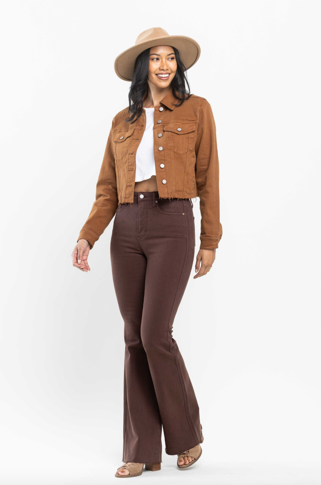Judy Blue Tummy Control Flare Jeans - Espresso