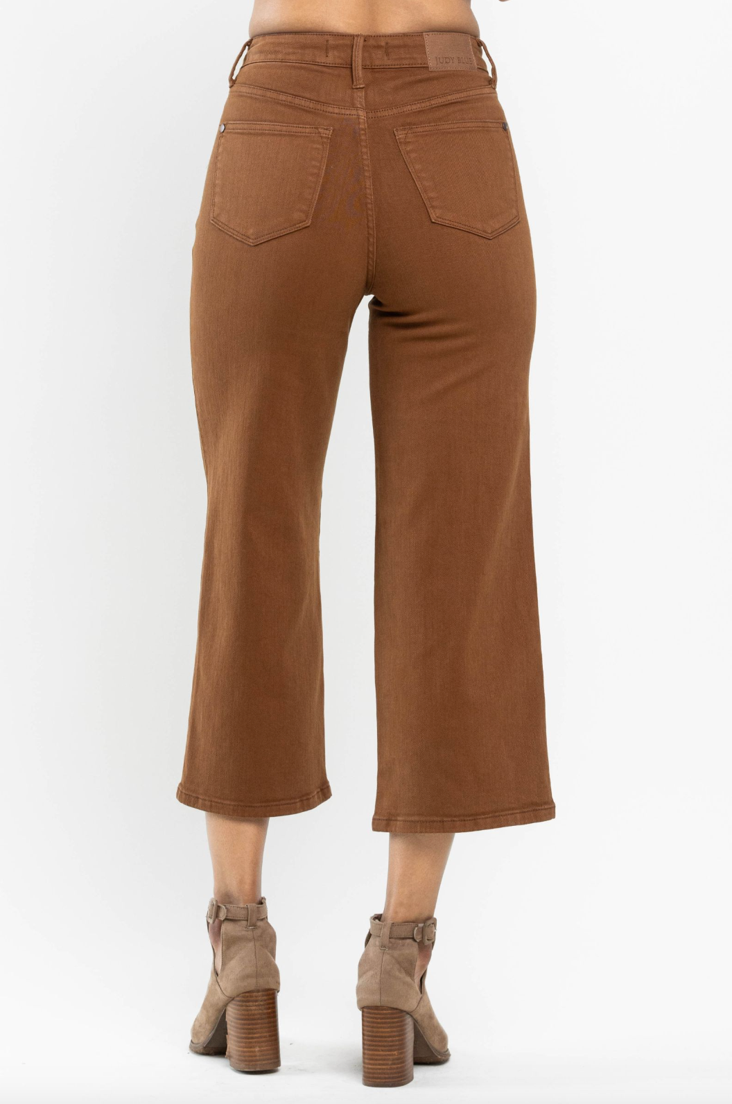 Judy Blue Tummy Control Wide Leg Crop - Camel