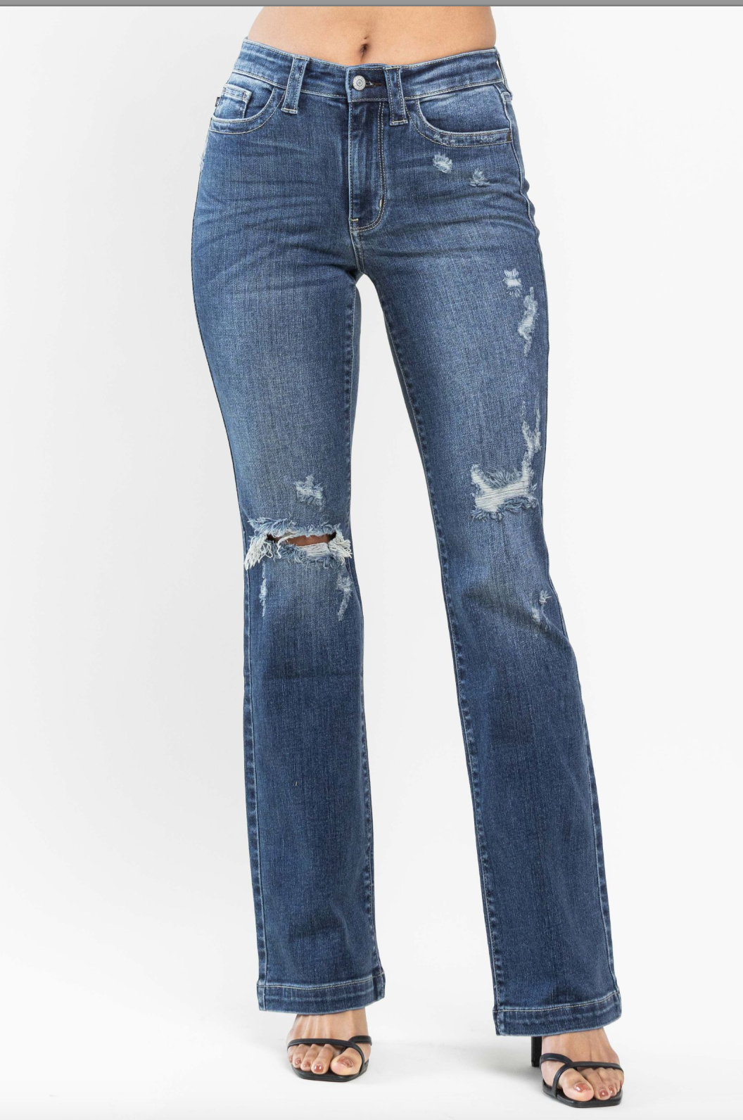 Judy Blue Hand Sand Destroyed Bootcut Jeans