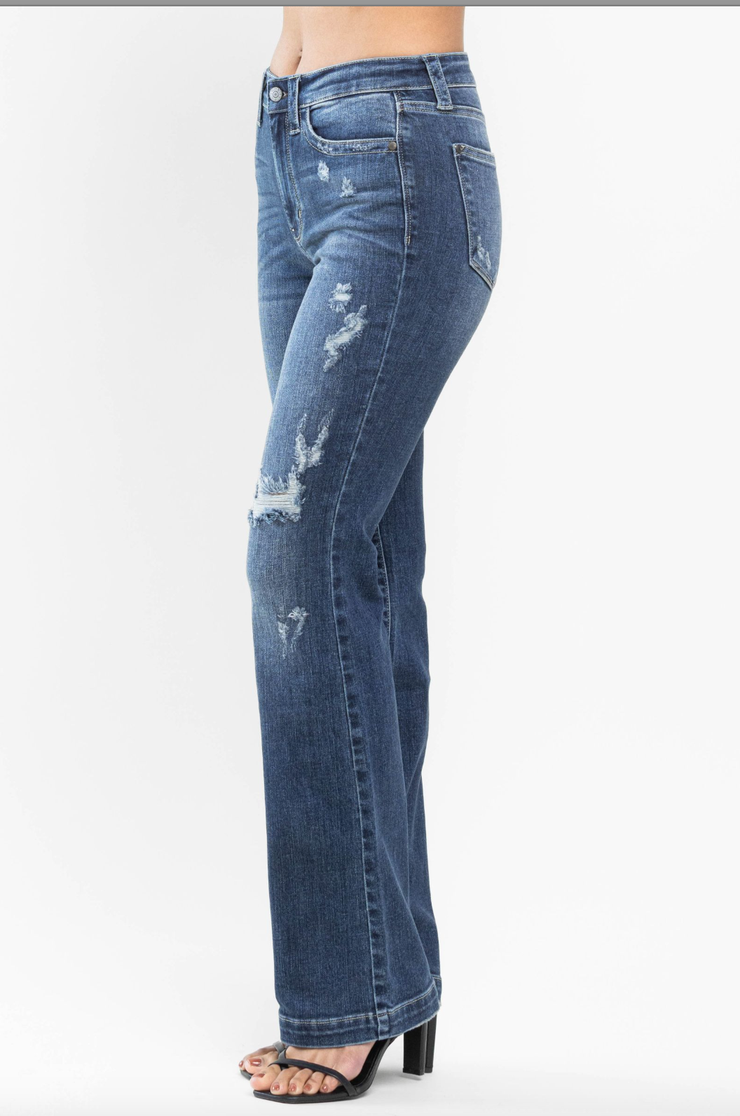Judy Blue Hand Sand Destroyed Bootcut Jeans