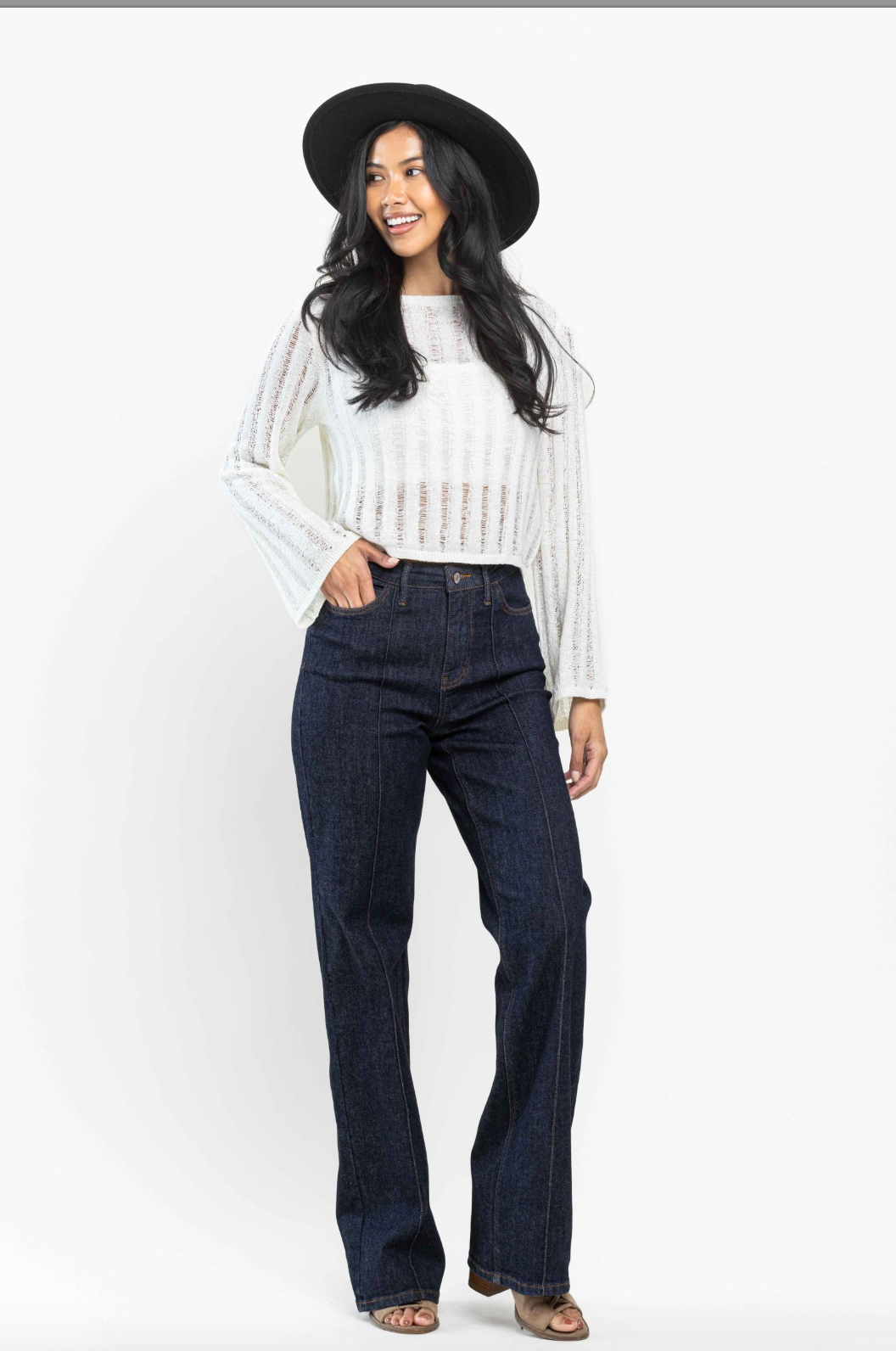 Jaylee Low Rise Seam Front Pants