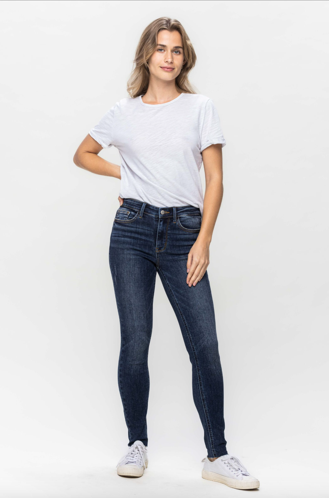 Judy Blue Vintage Raw Hem Skinny Jeans