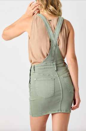 Judy Blue Garment Dyed Overall Skirt - Sage