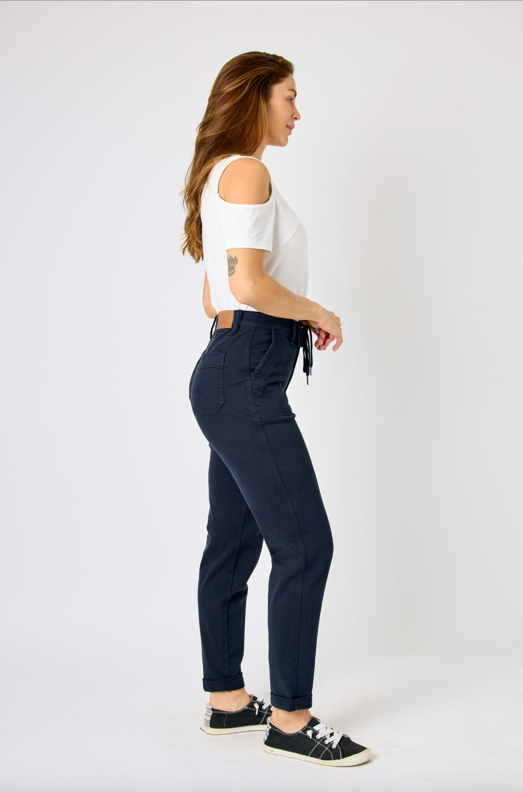 Judy Blue Double Cuff Joggers - Navy