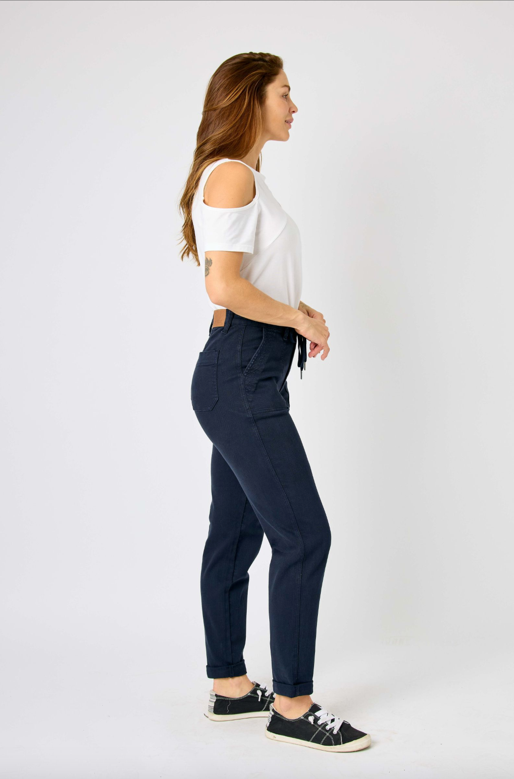 Judy Blue Double Cuff Joggers - Navy