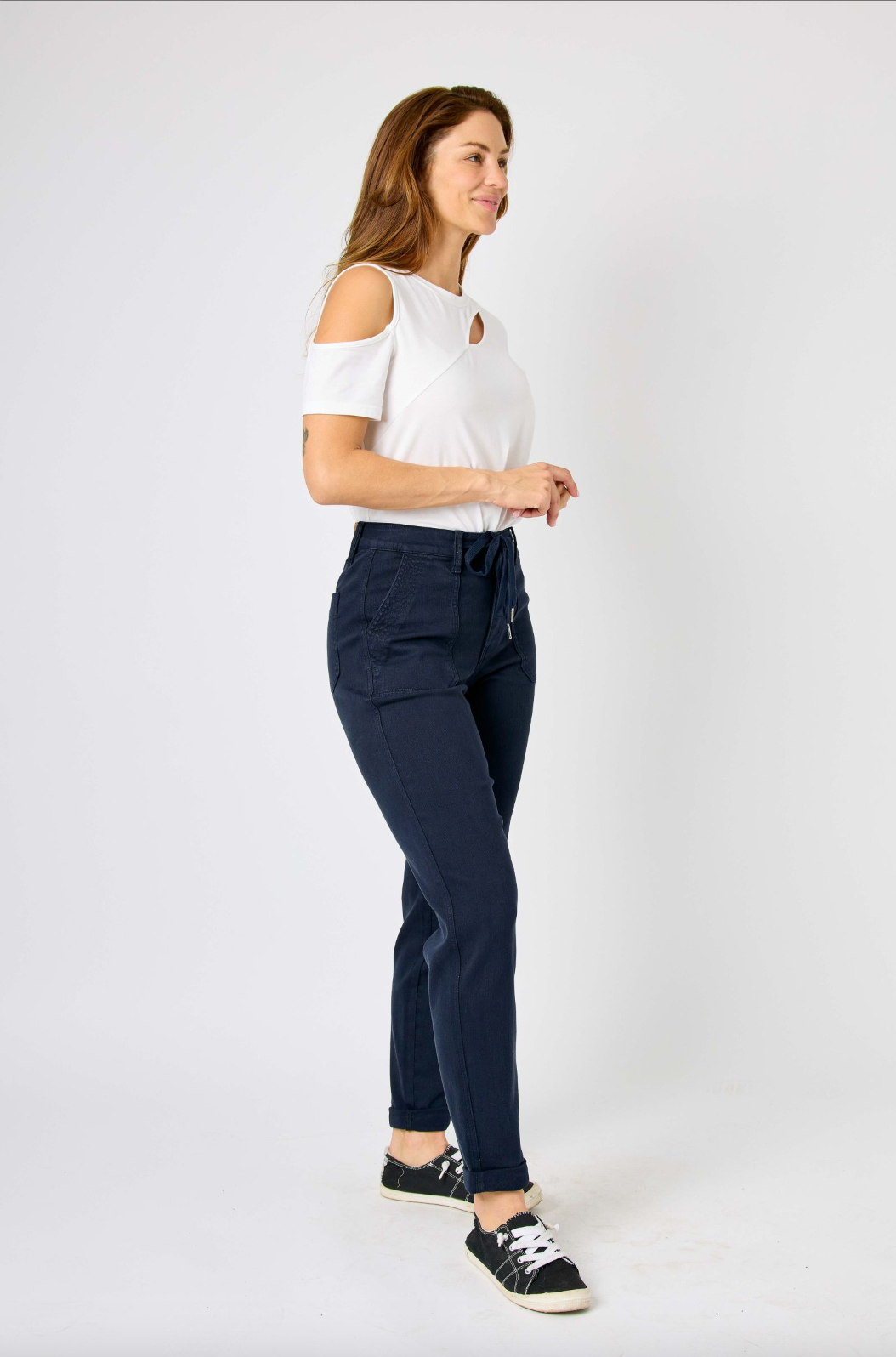 Judy Blue Double Cuff Joggers - Navy