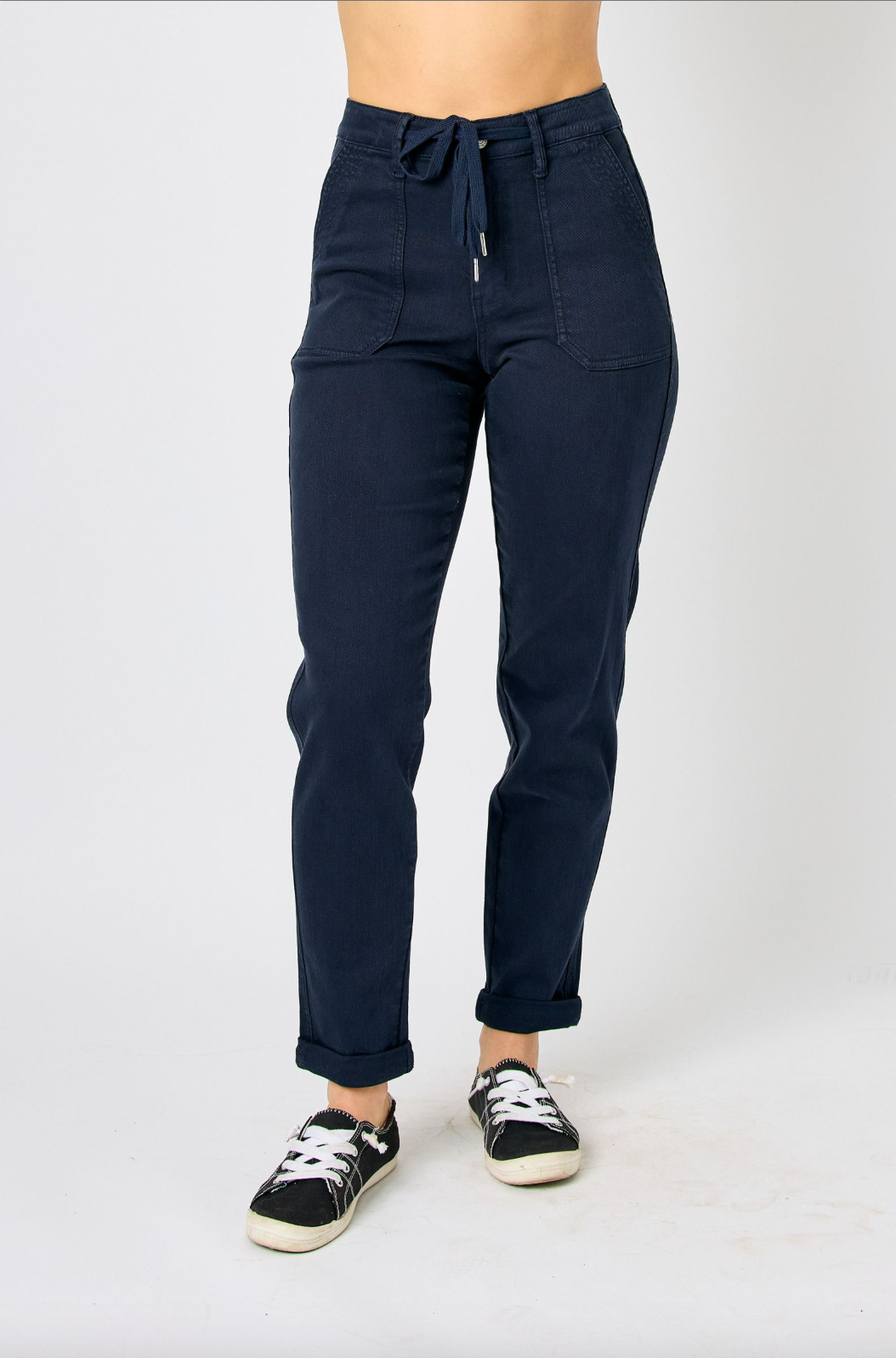 Judy Blue Double Cuff Joggers - Navy