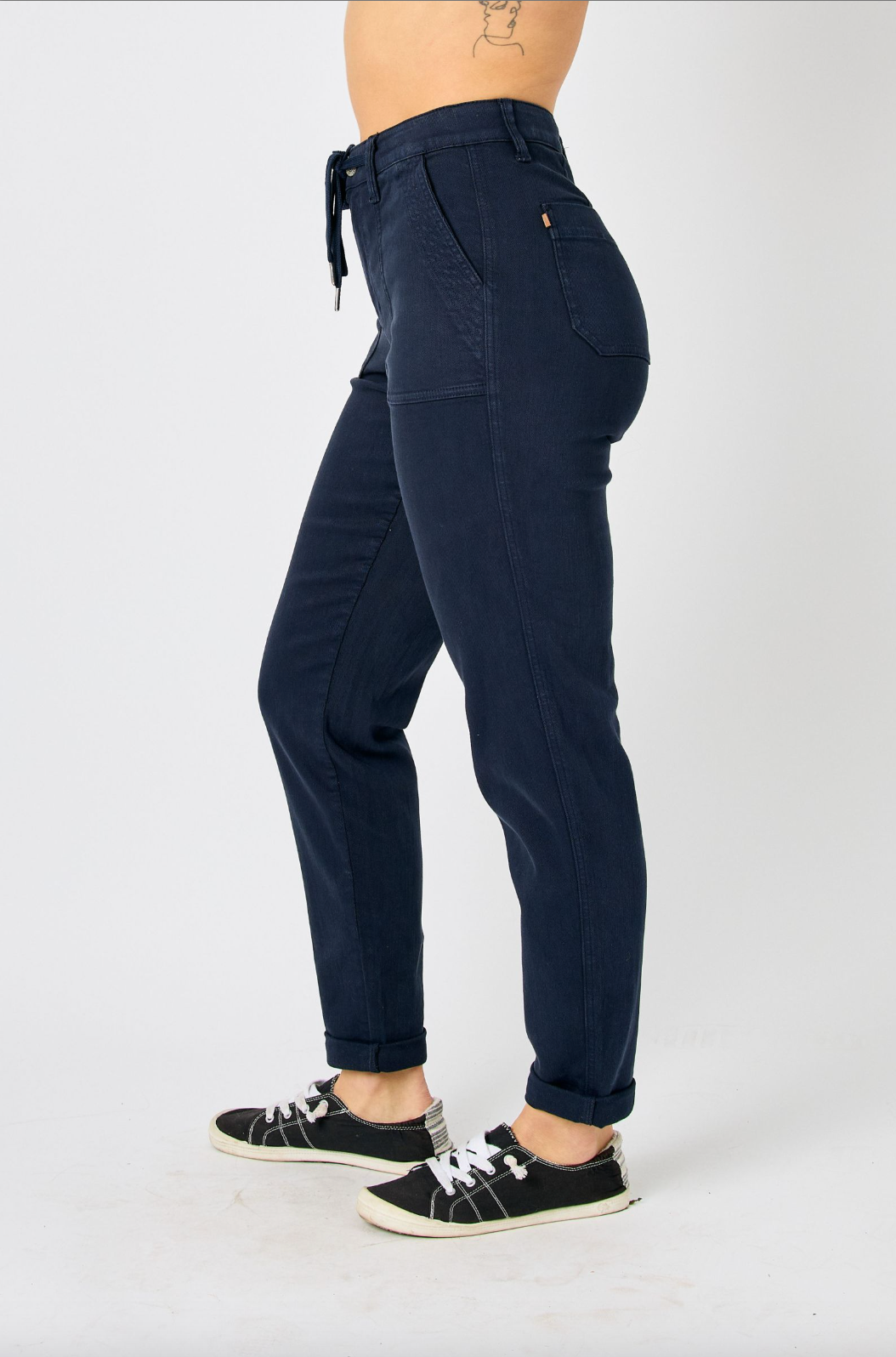 Judy Blue Double Cuff Joggers - Navy