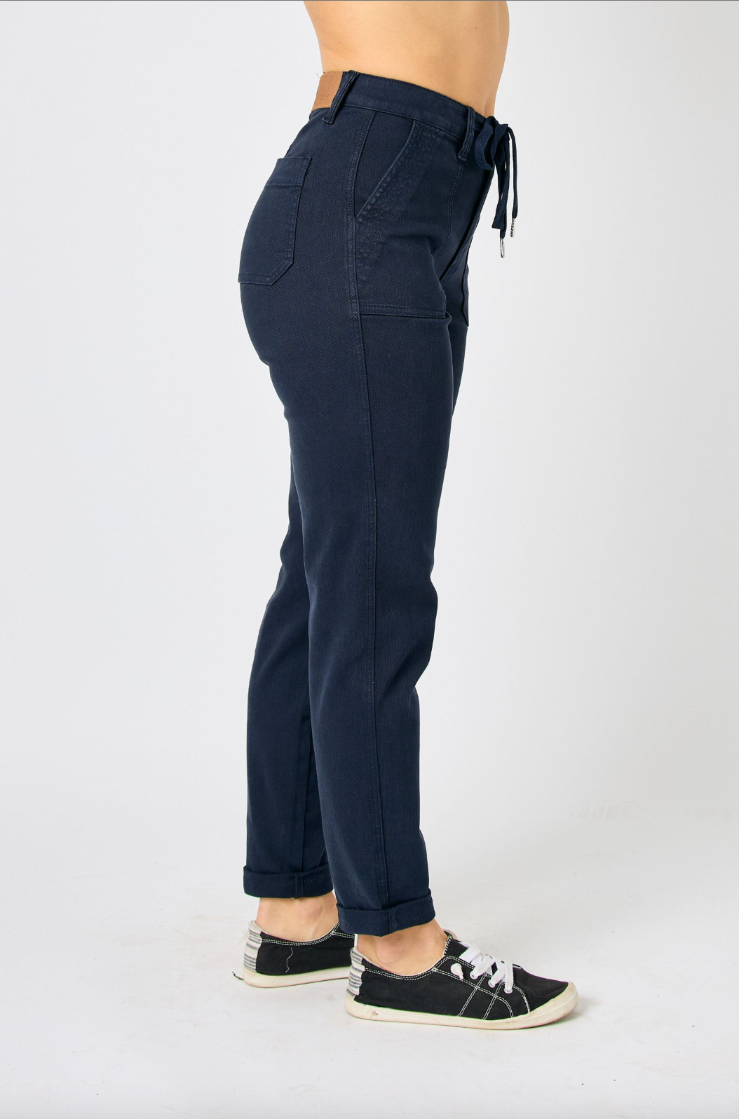 Judy Blue Double Cuff Joggers - Navy