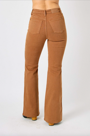 Judy Blue Tummy Control Flare Jeans - Brown