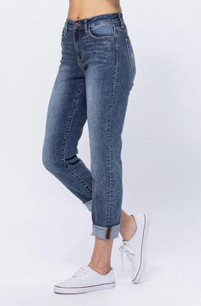 Judy Blue Bleach Splatter Boyfriend Jeans