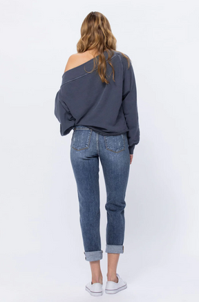 Judy Blue Bleach Splatter Boyfriend Jeans