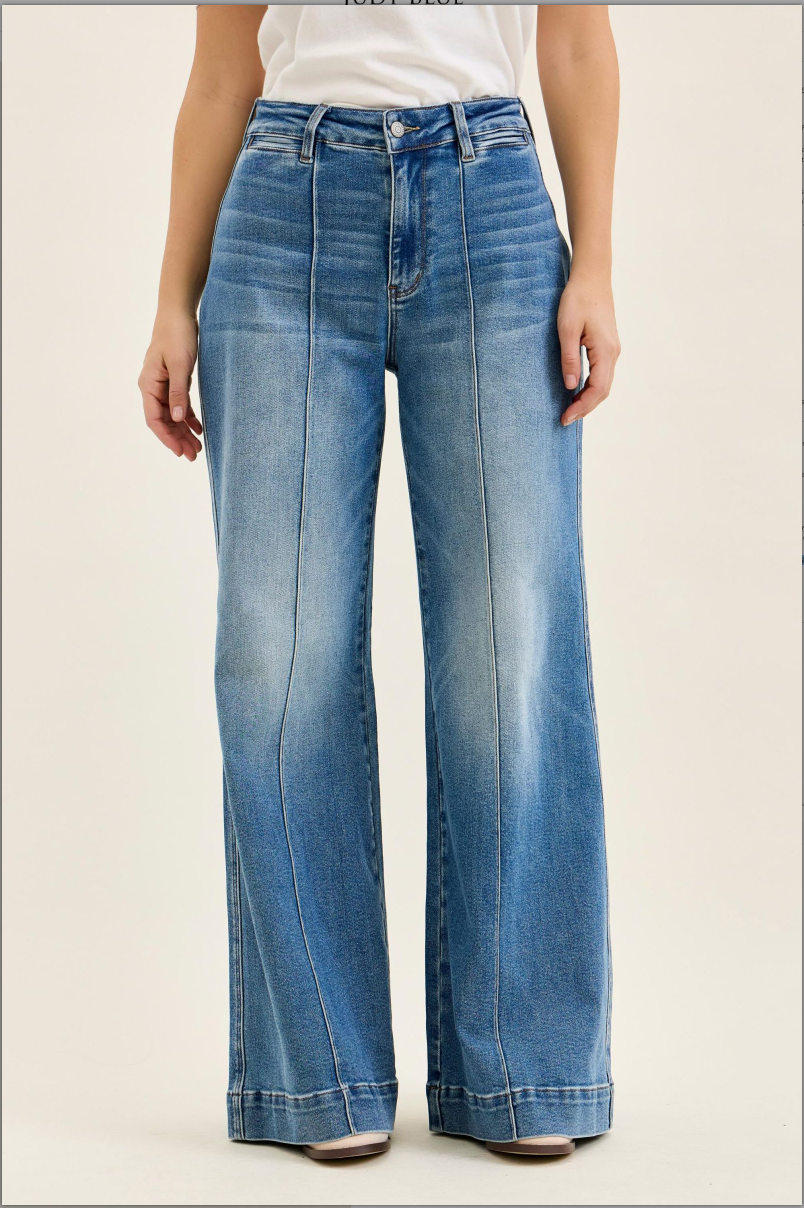 Judy Blue High Waist Front Seam Palazzo Pant