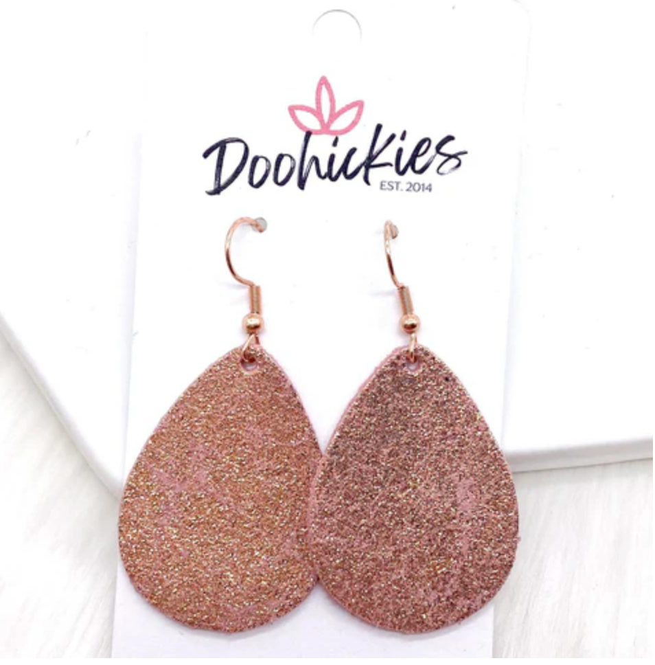 2.5" Light Bronze Vintage Crackle Teardrop Itty Bitty Earrings