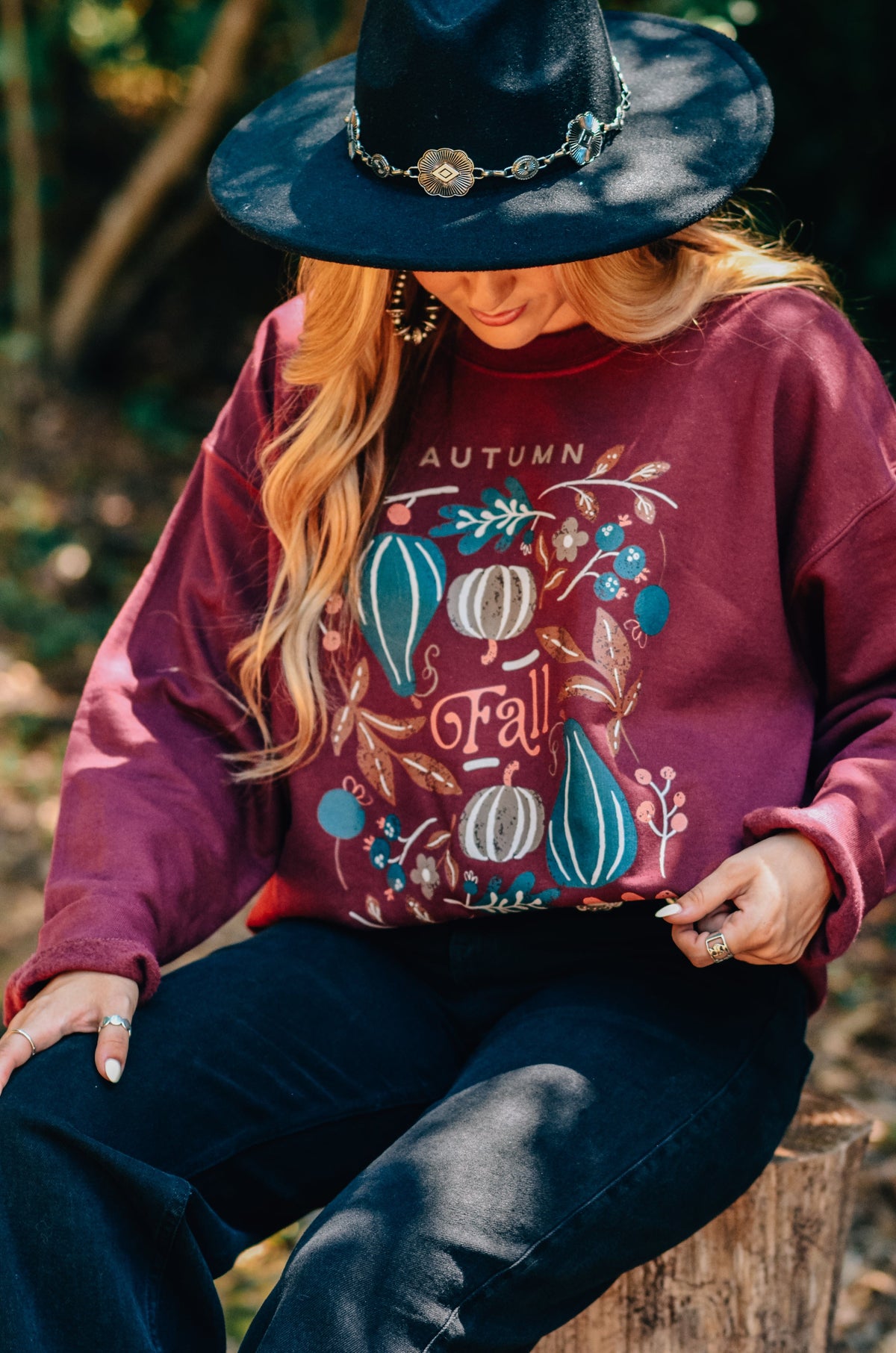 Autumn Market Maroon Sweatshirt *ONLINE EXCLUSIVE*