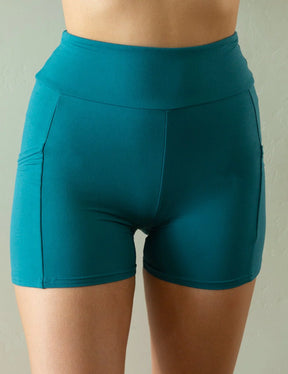 Perfect Fit Pocket Yoga Shorts - Teal