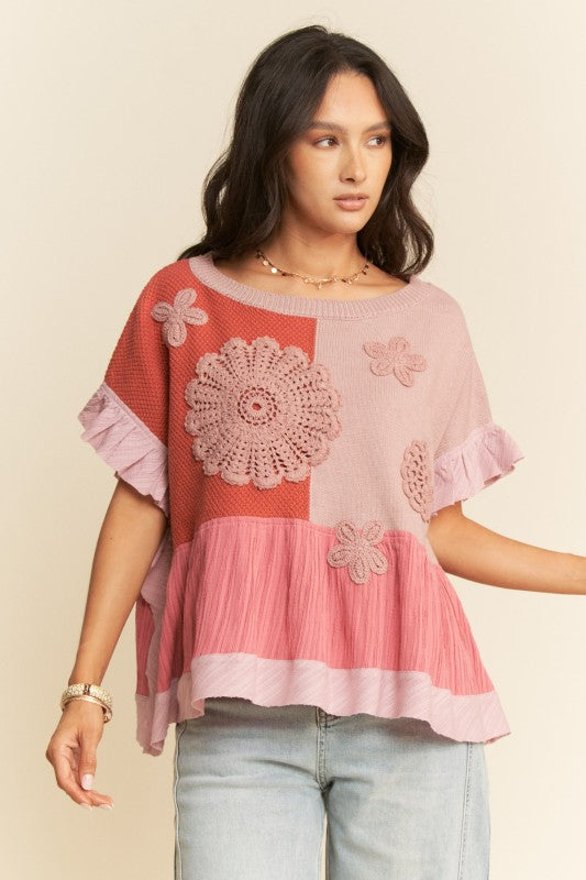 Don't Wanna Go Home Patchwork Sweater