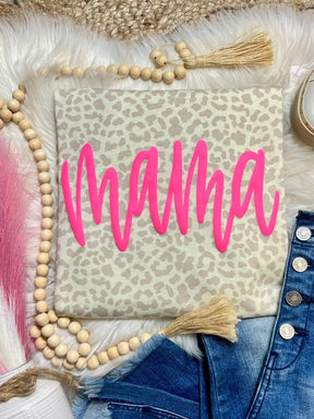 Mama Puff Ink On Leopard Graphic Tee