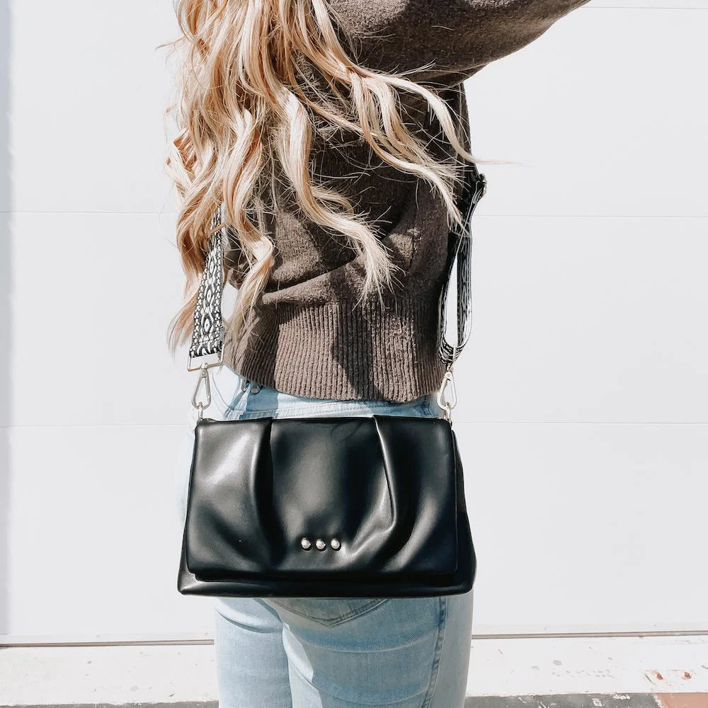 Aurora Crossbody Clutch Bag - Black
