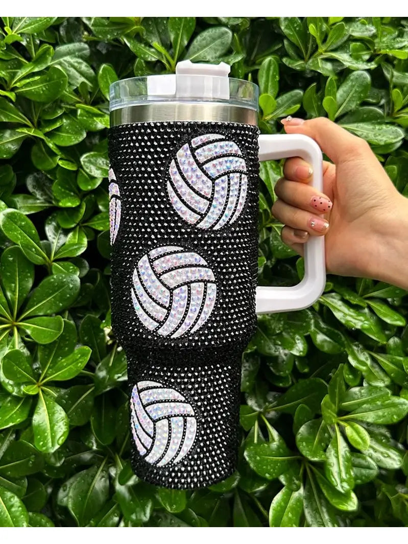 Crystal Volleyball "Blinged Out" 40 Oz. Tumbler