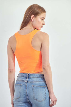 Make Your Point Crop Top - Neon Orange