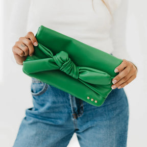 Billie Bow Crossbody Clutch Bag - Emerald