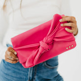 Billie Bow Crossbody Clutch Bag - Fuchsia